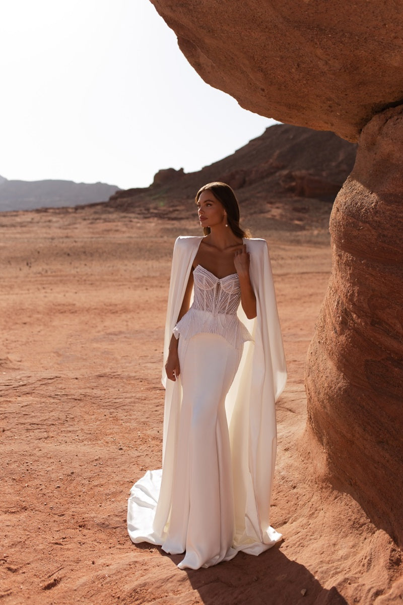 Francesca Style #2605C – Julie Vino Wedding Dress with Cape