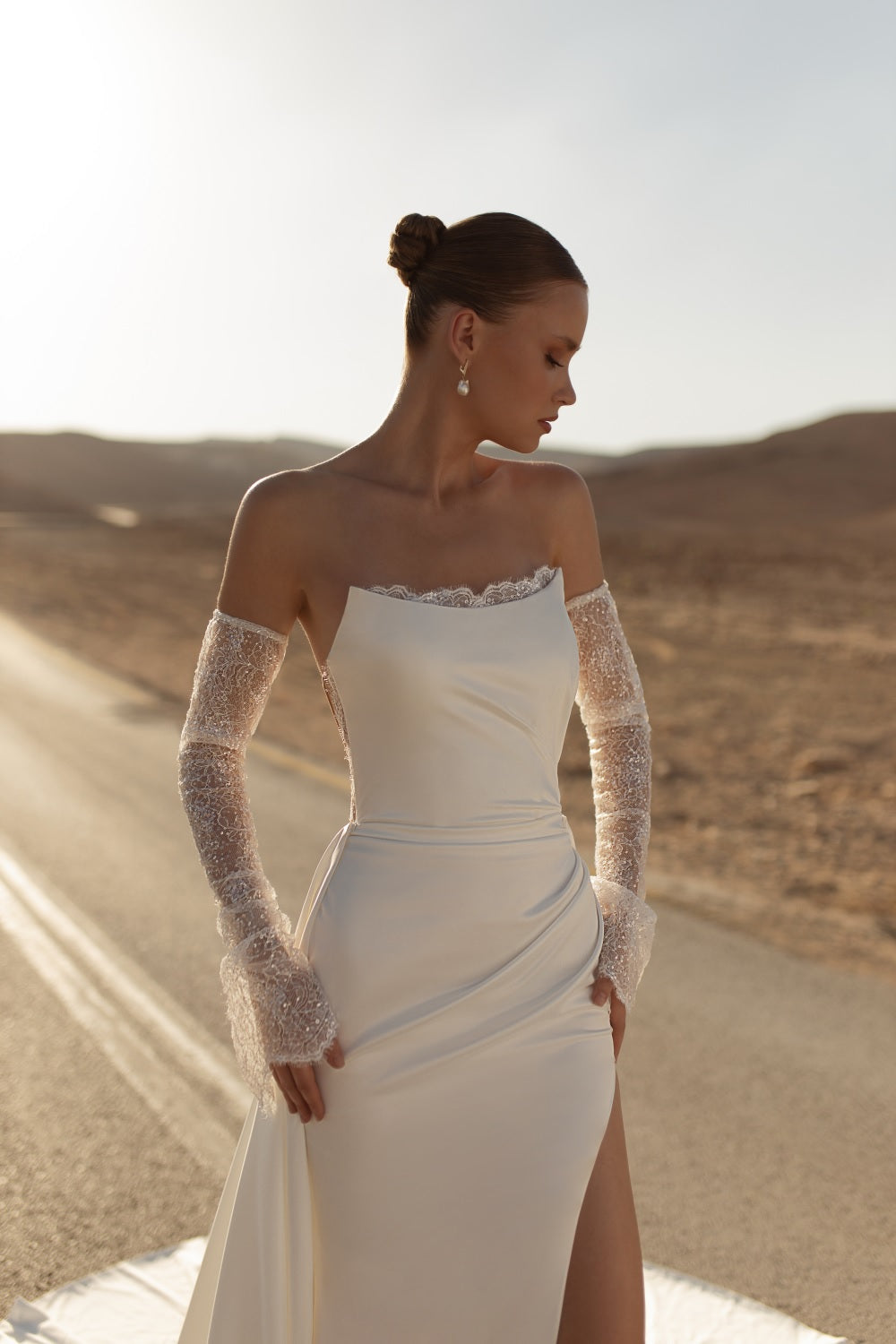 Kim #MB24-27A with Overskirt – Julie Vino Mimosa Wedding Dress